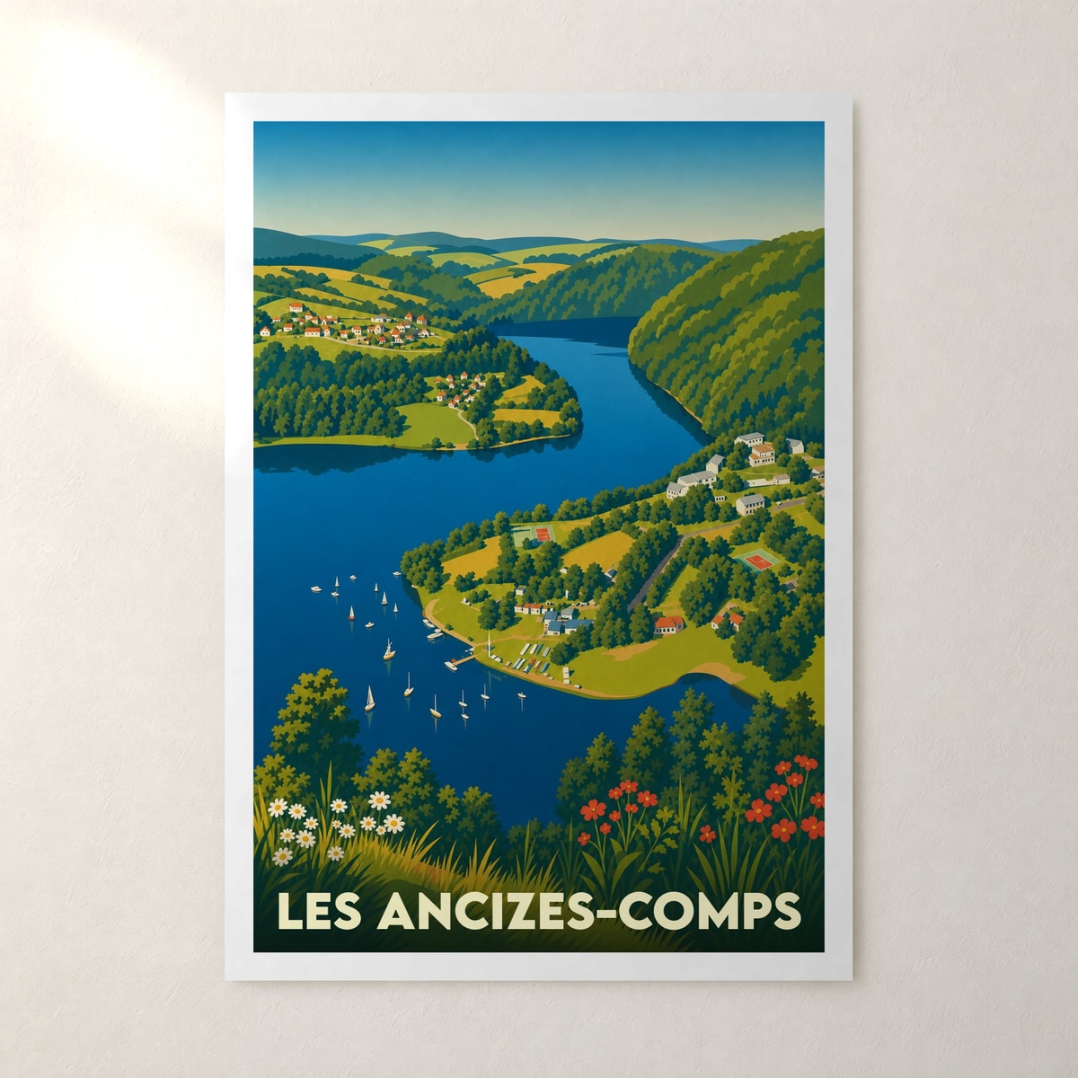 Affiche Les Ancizes-Comps – sans cadre, accrochée au mur