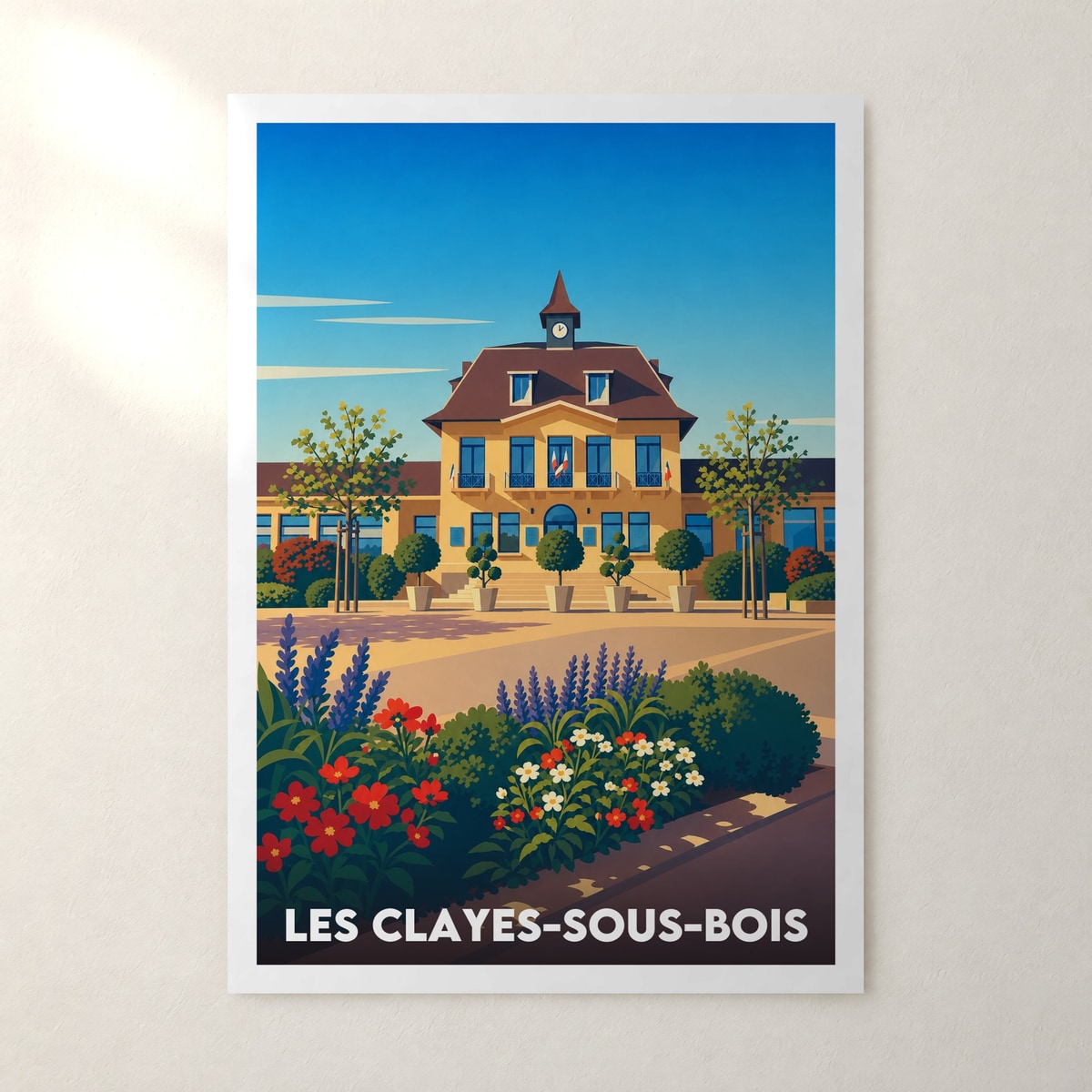 Affiche Les Clayes-sous-Bois – sans cadre, accrochée au mur