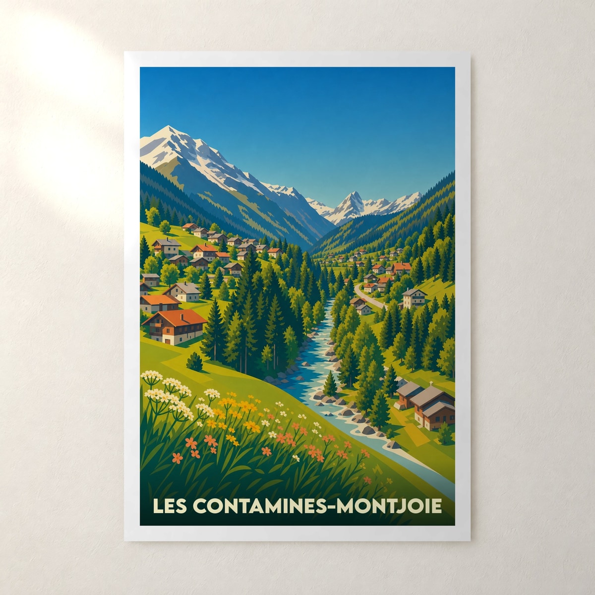 Affiche Les Contamines-Montjoie – sans cadre, accrochée au mur