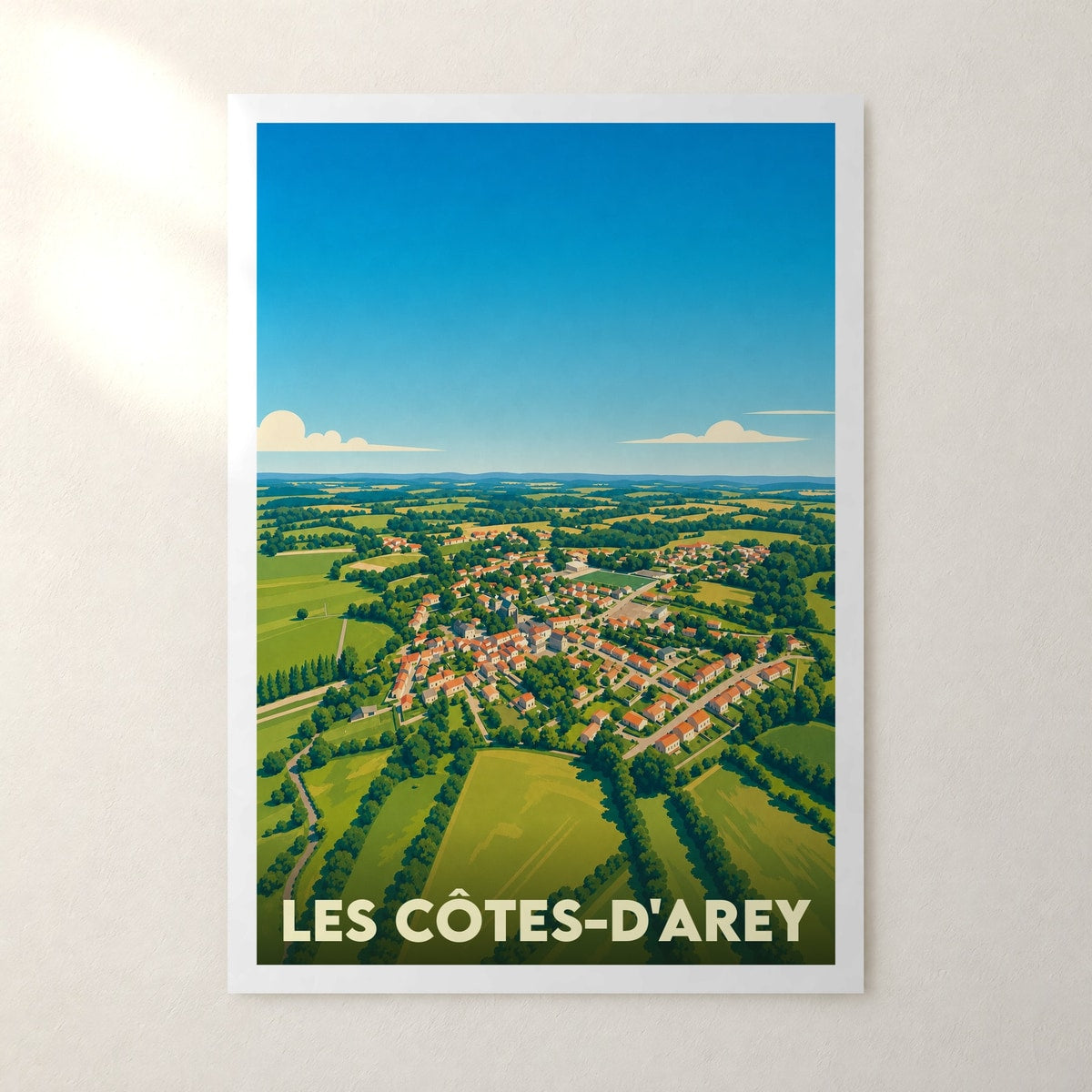 Affiche Les Côtes-d'Arey – sans cadre, accrochée au mur