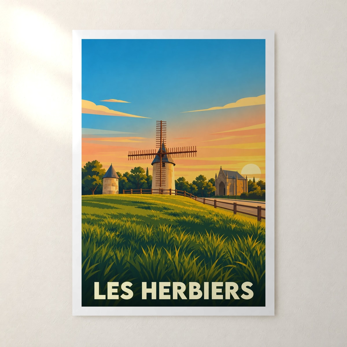 Affiche Les Herbiers – sans cadre, accrochée au mur