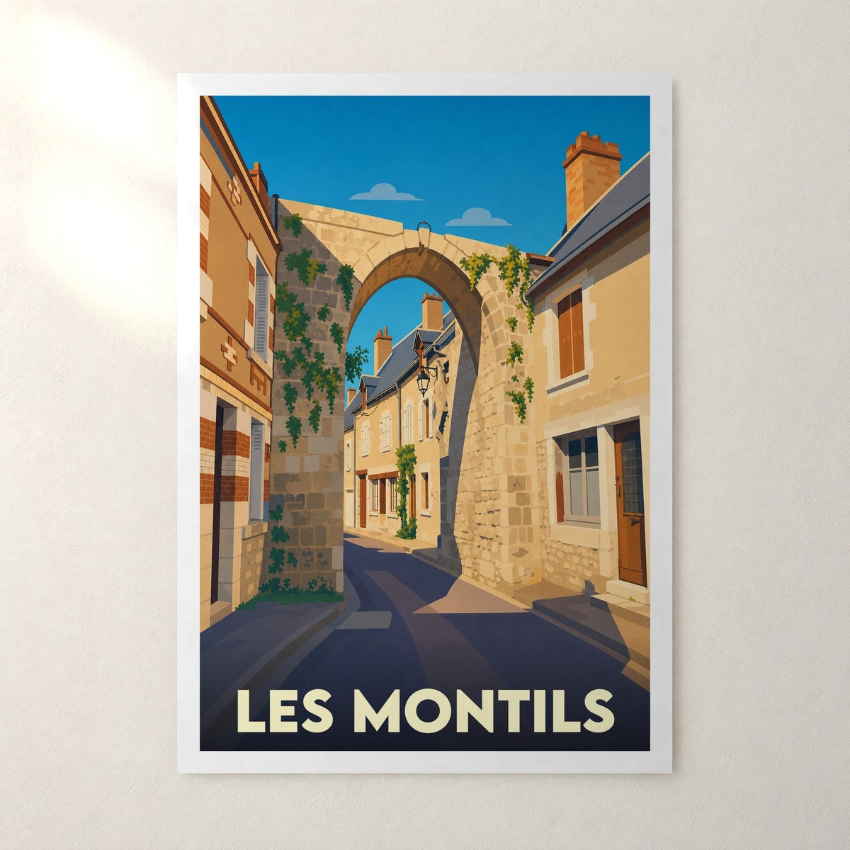Affiche Les Montils – sans cadre, accrochée au mur
