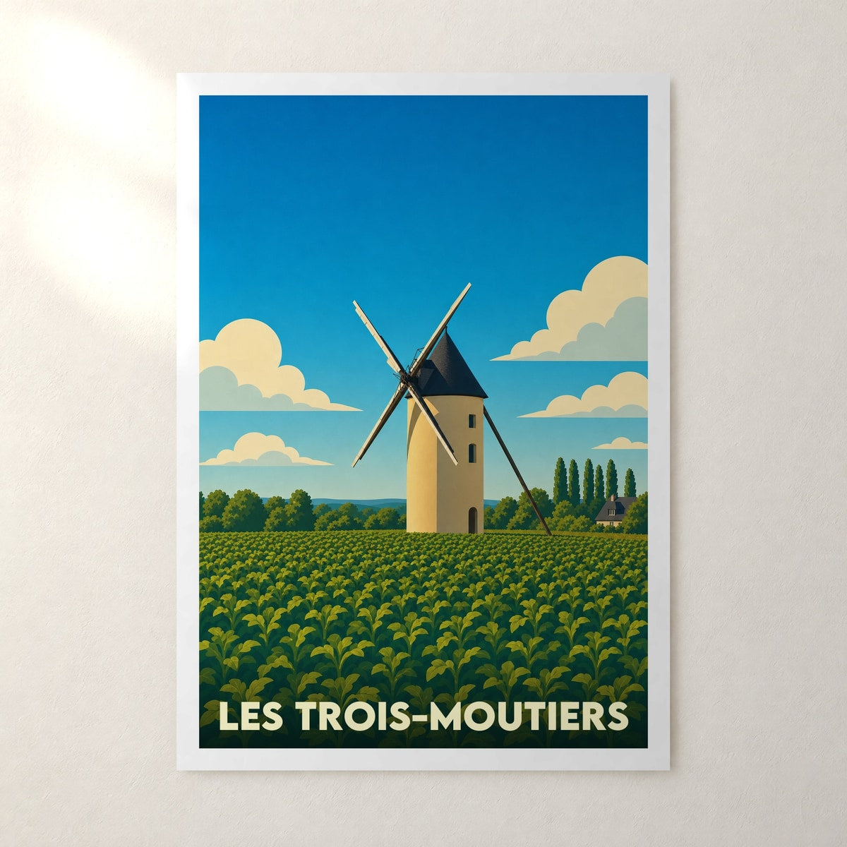 Affiche Les Trois-Moutiers – sans cadre, accrochée au mur
