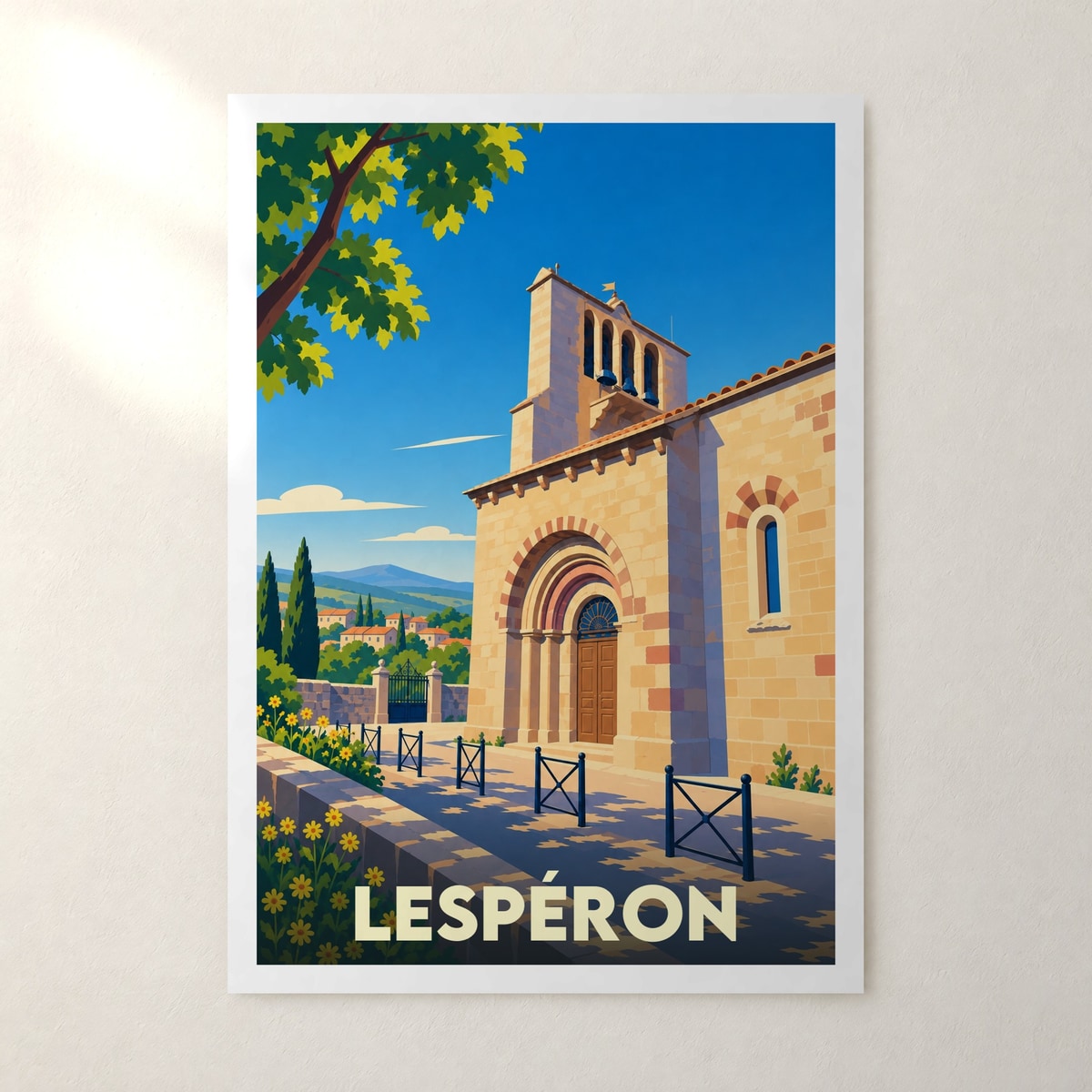 Affiche Lespéron (Ardèche) – sans cadre, accrochée au mur