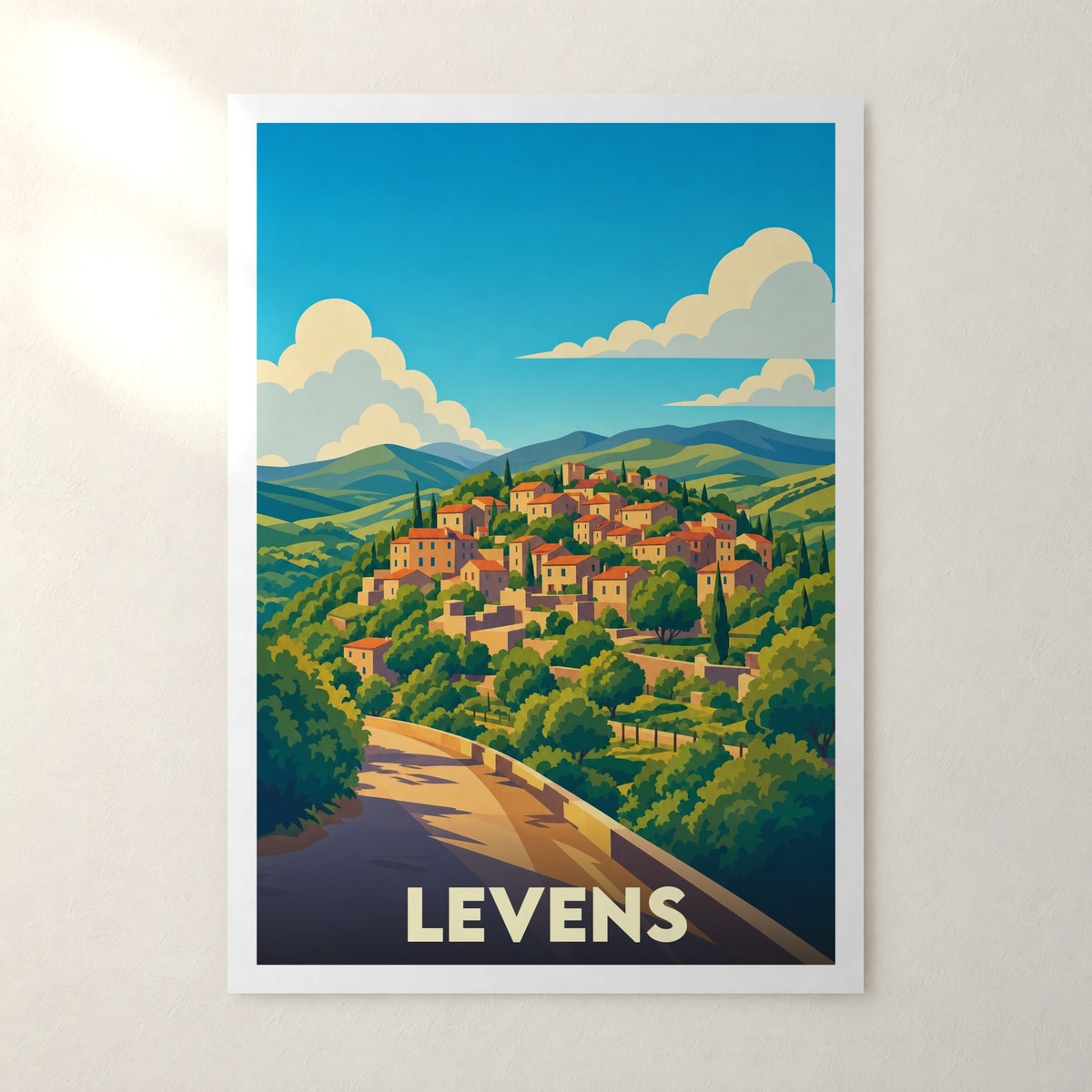 Affiche Levens – sans cadre, accrochée au mur