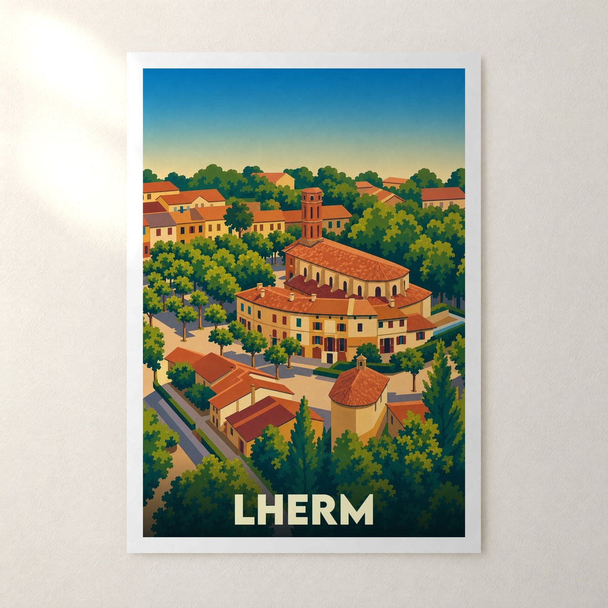 Affiche Lherm – sans cadre, accrochée au mur