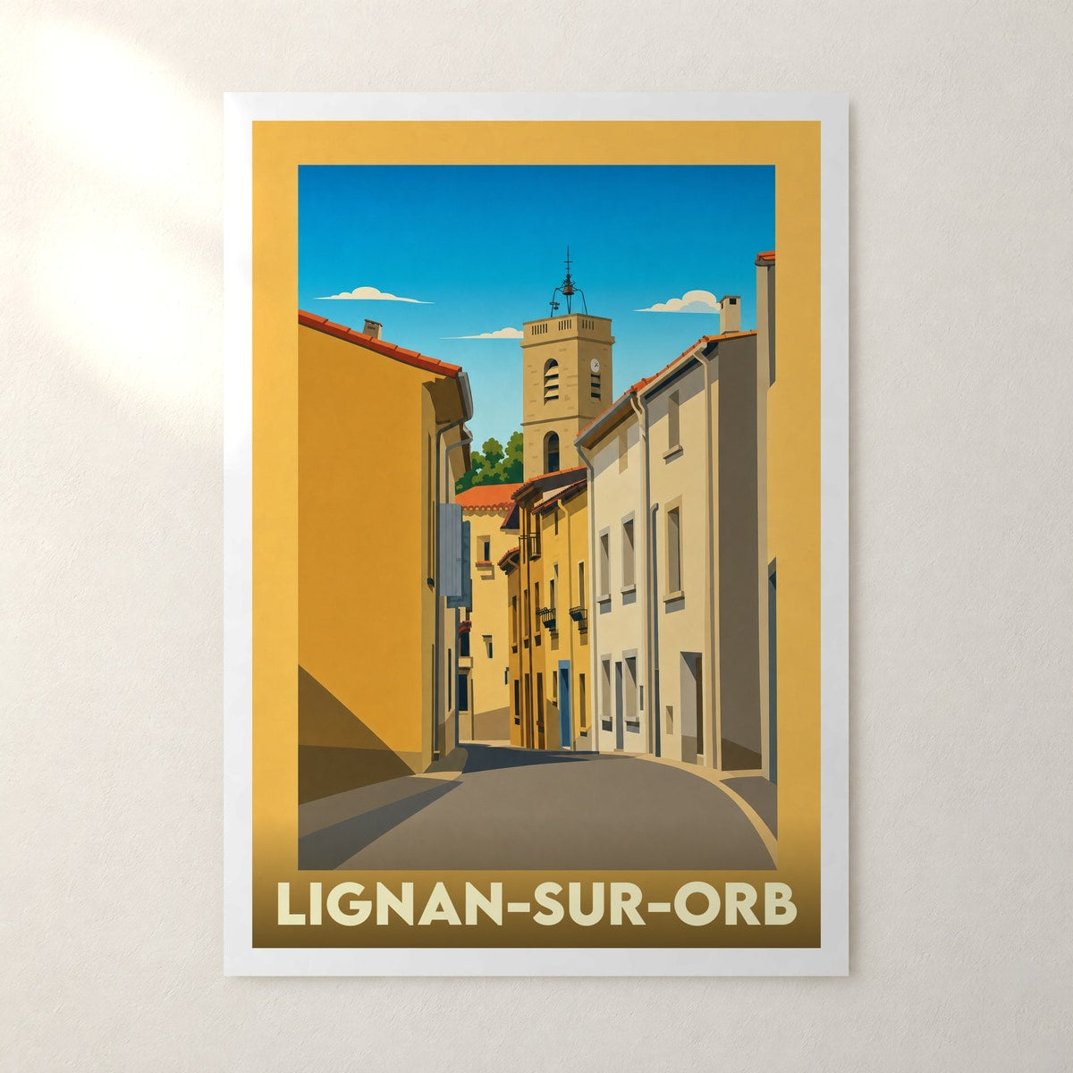 Affiche Lignan-sur-Orb – sans cadre, accrochée au mur