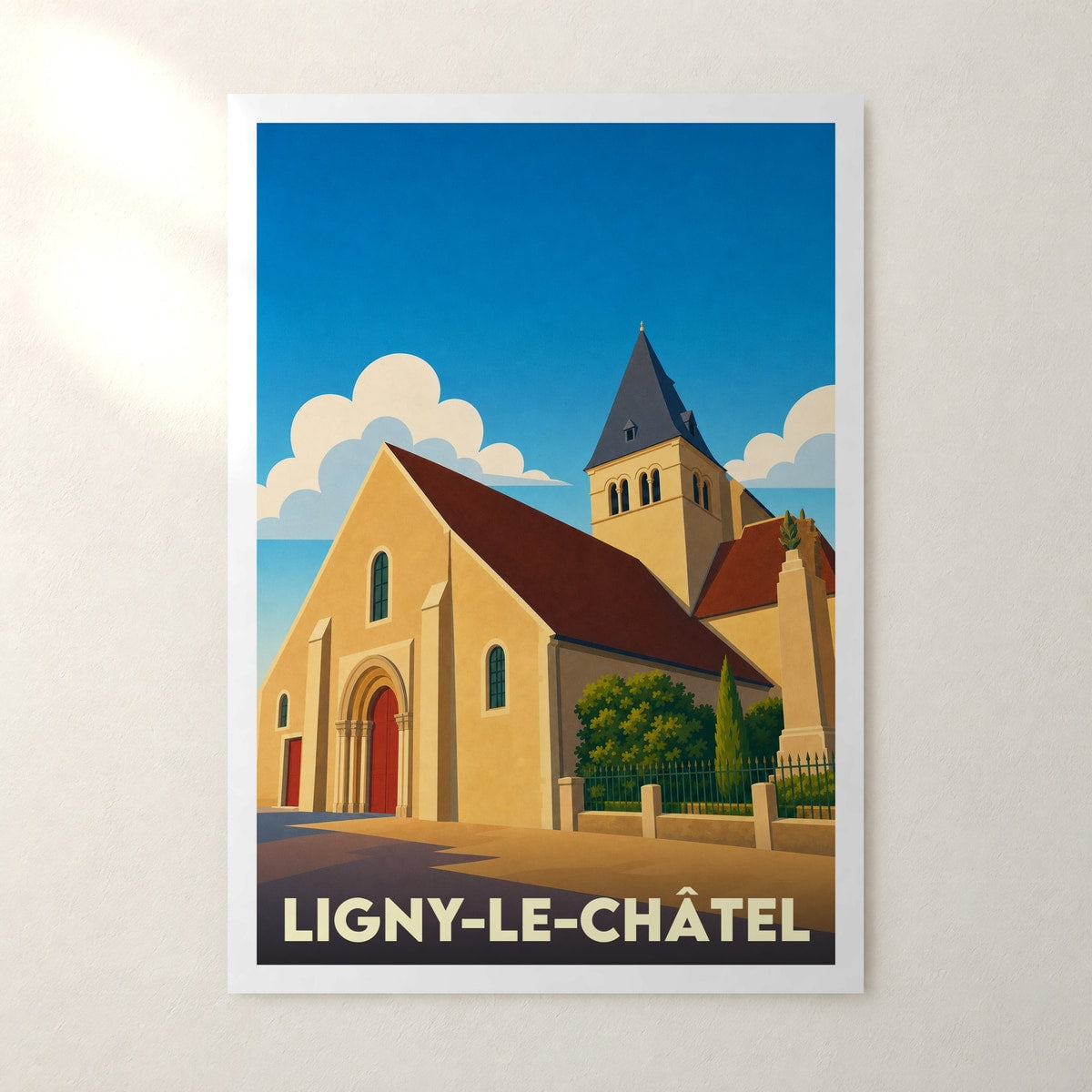 Affiche Ligny-le-Châtel – sans cadre, accrochée au mur