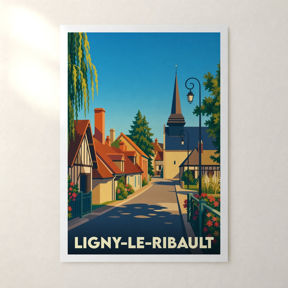 Affiche Ligny-le-Ribault – sans cadre, accrochée au mur