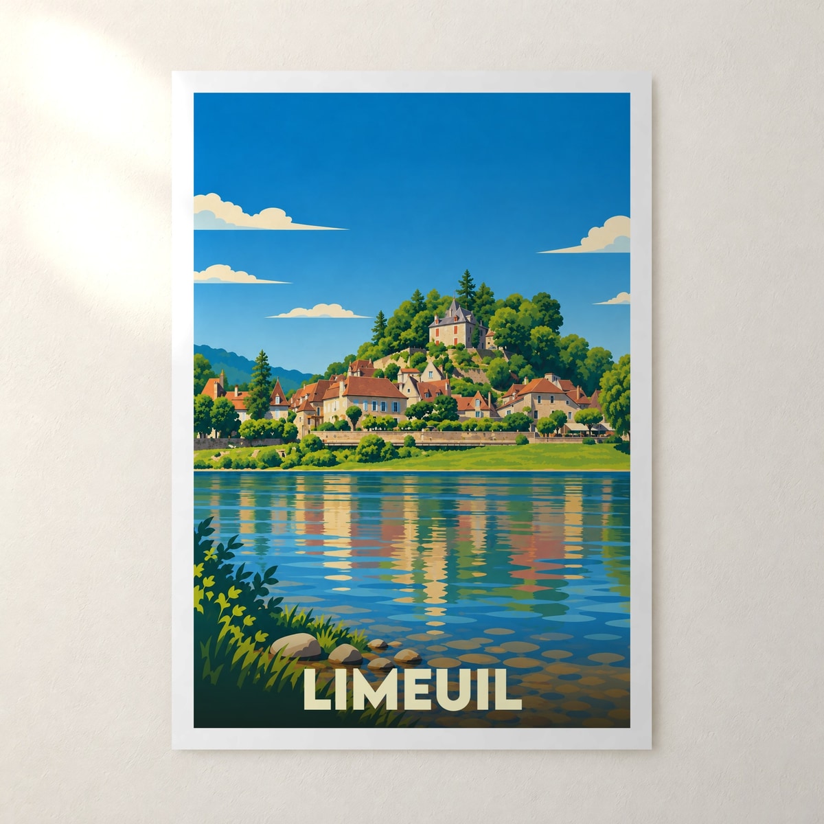 Affiche Limeuil – sans cadre, accrochée au mur