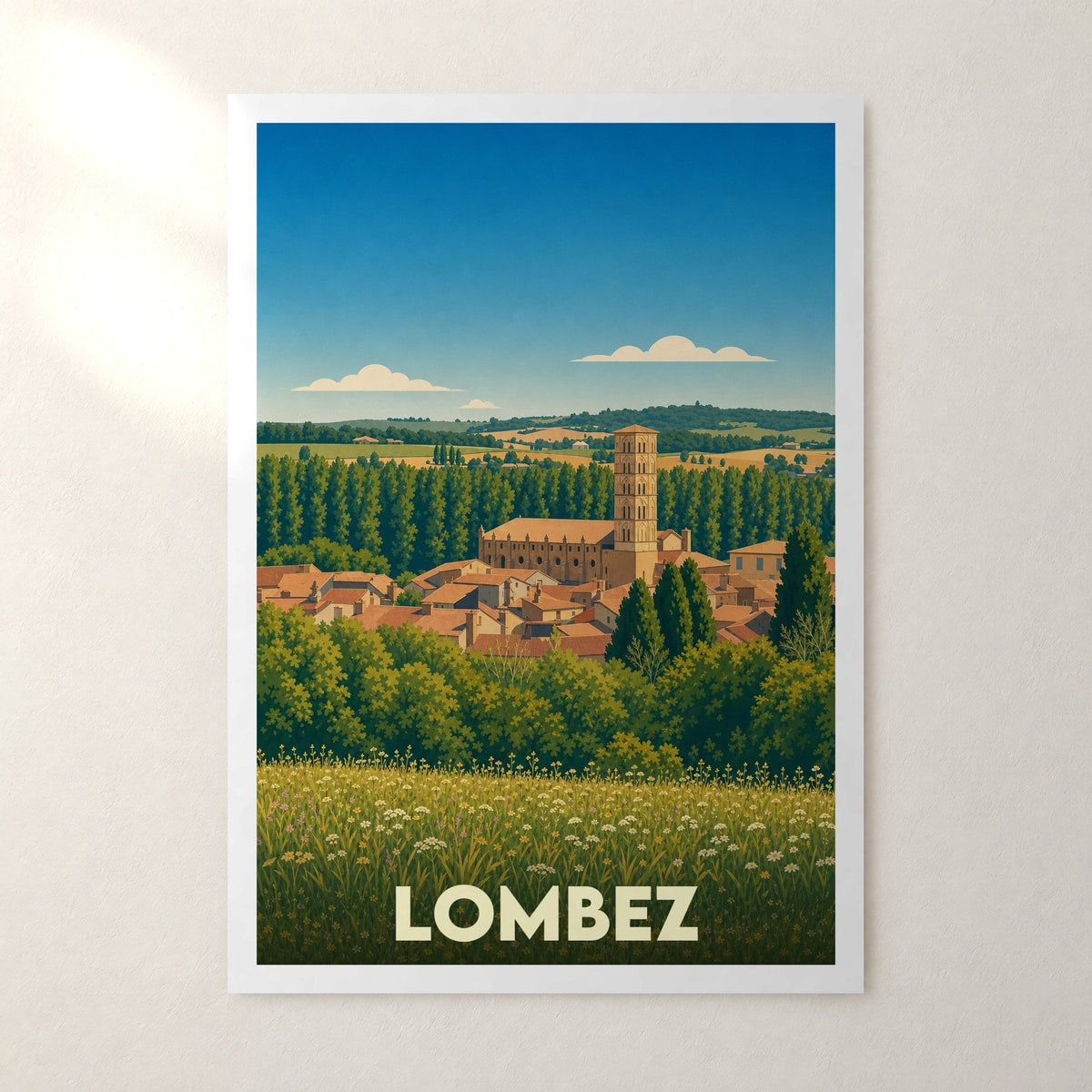 Affiche Lombez – sans cadre, accrochée au mur