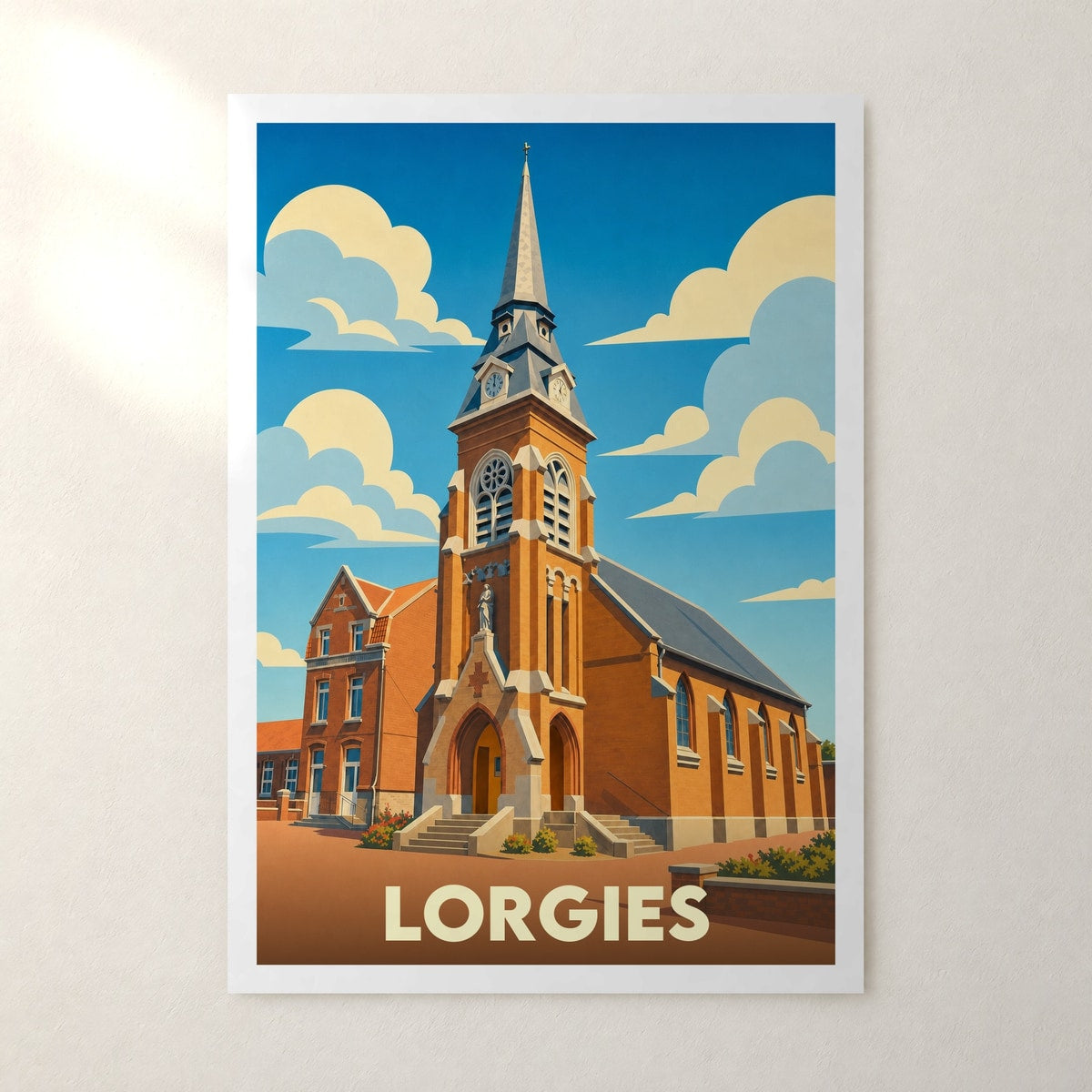 Affiche Lorgies – sans cadre, accrochée au mur