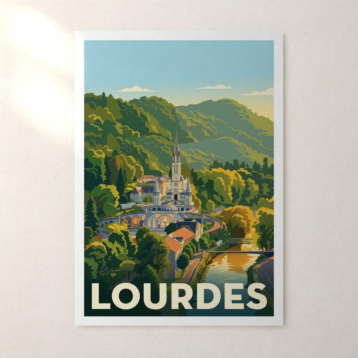 Affiche Lourdes – sans cadre, accrochée au mur