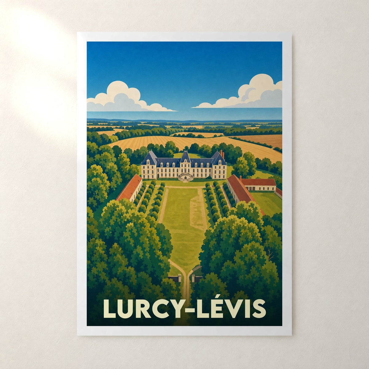 Affiche Lurcy-Lévis – sans cadre, accrochée au mur