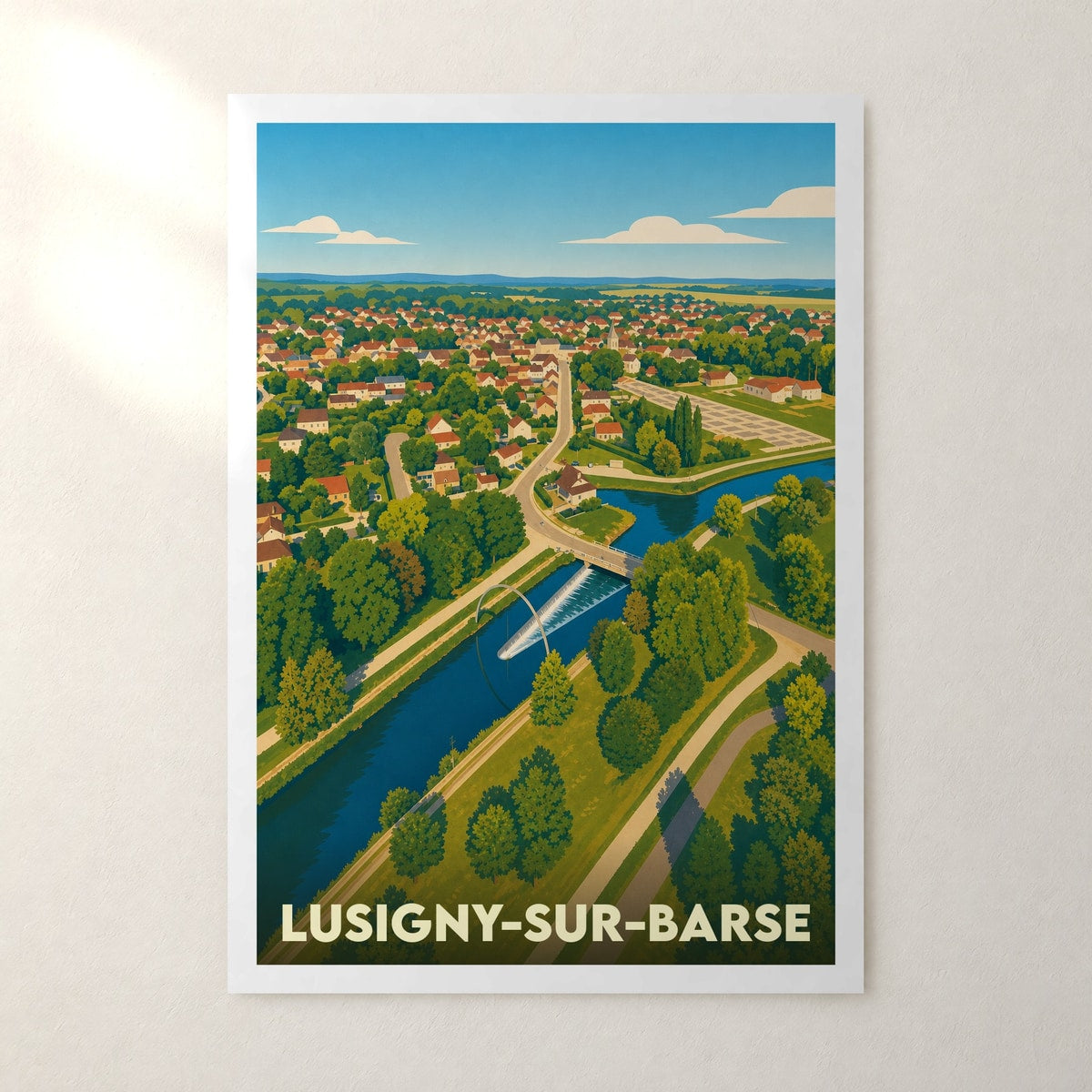 Affiche Lusigny-sur-Barse – sans cadre, accrochée au mur