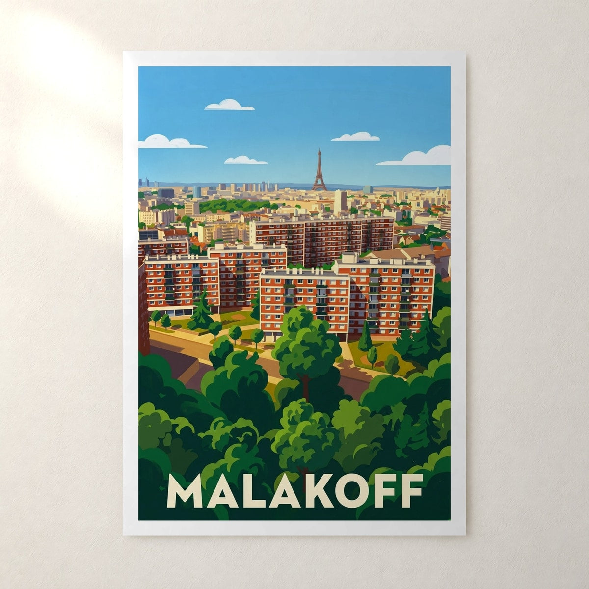 Affiche Malakoff – sans cadre, accrochée au mur