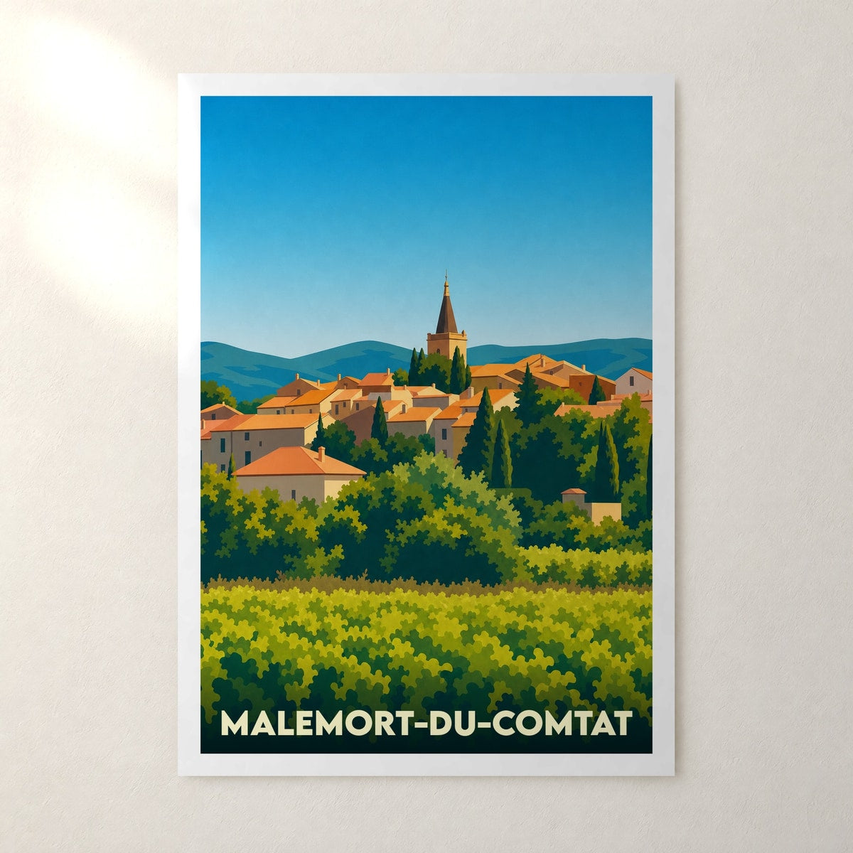 Affiche Malemort-du-Comtat – sans cadre, accrochée au mur