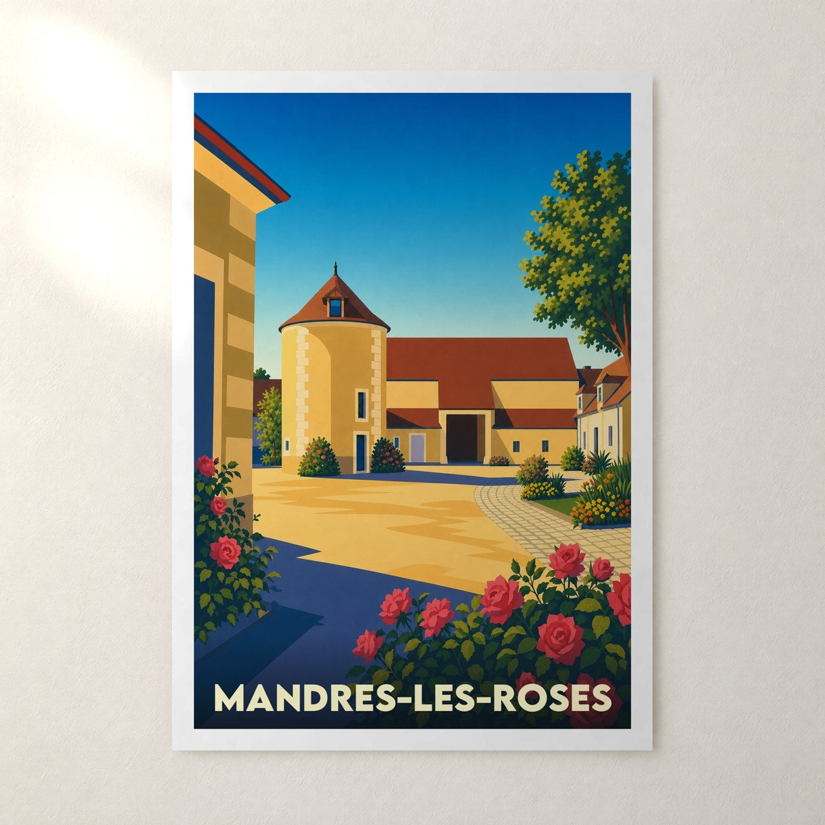 Affiche Mandres-les-Roses – sans cadre, accrochée au mur