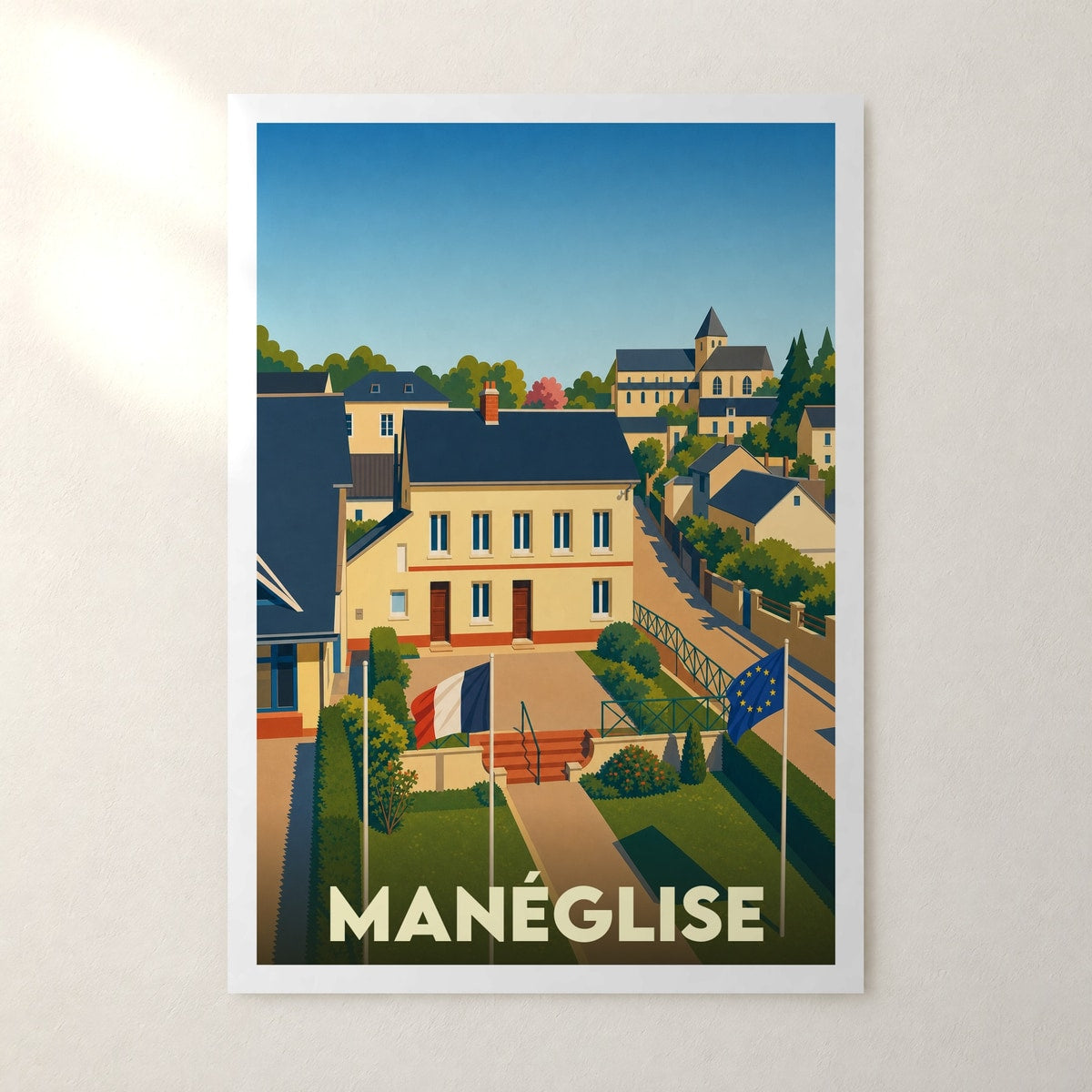 Affiche Manéglise – sans cadre, accrochée au mur