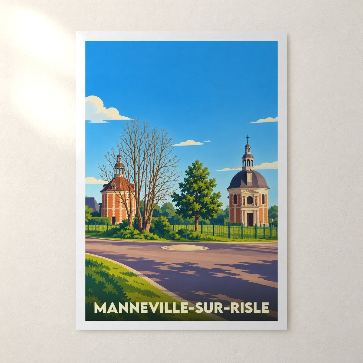 Affiche Manneville-sur-Risle – sans cadre, accrochée au mur
