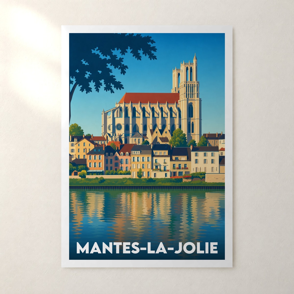 Affiche Mantes-la-Jolie – sans cadre, accrochée au mur