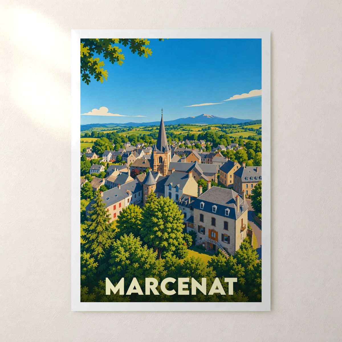 Affiche Marcenat (Cantal) – sans cadre, accrochée au mur
