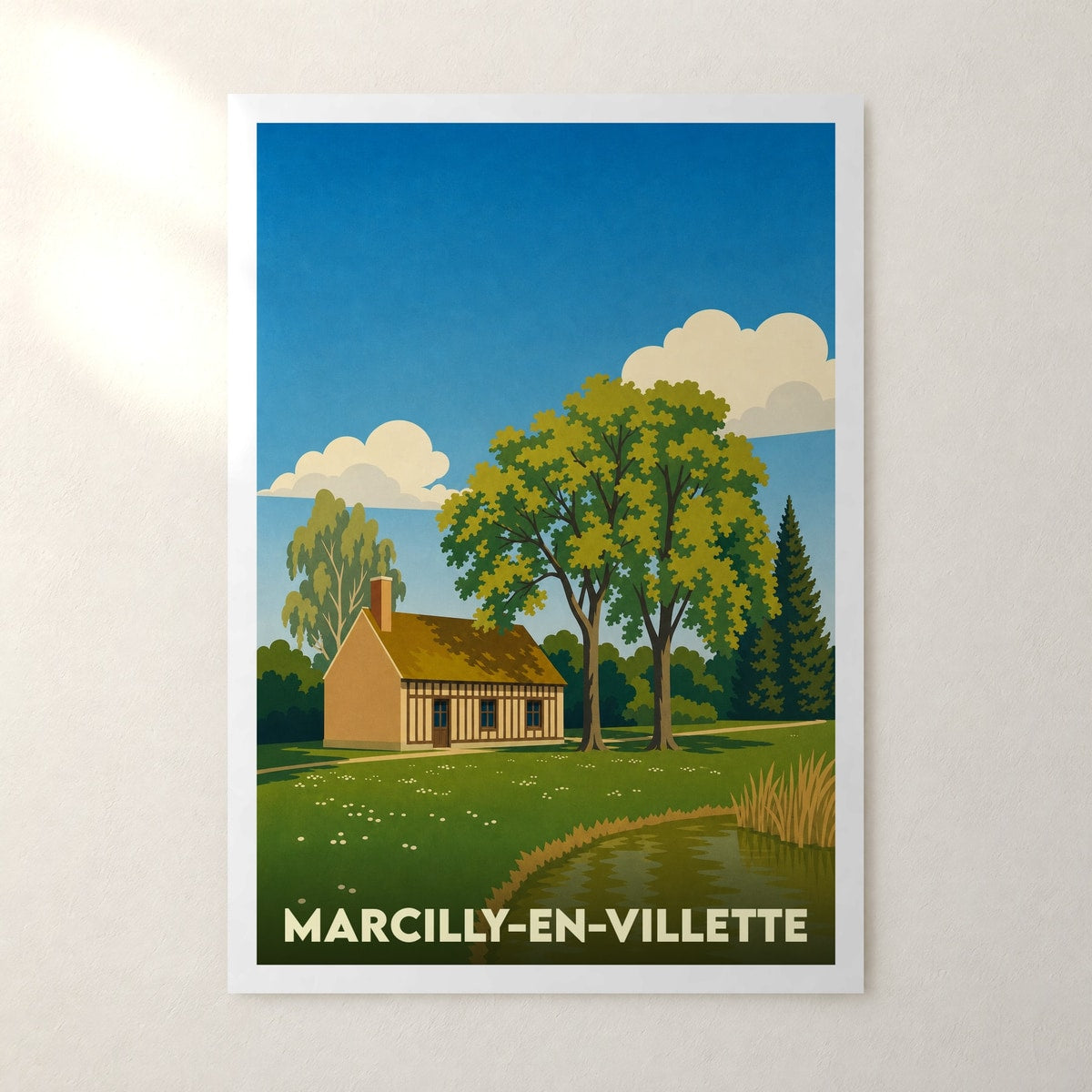 Affiche Marcilly-en-Villette – sans cadre, accrochée au mur