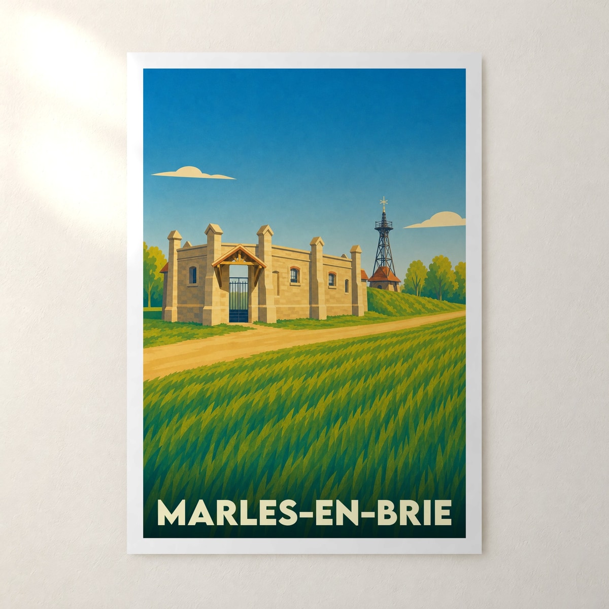 Affiche Marles-en-Brie – sans cadre, accrochée au mur