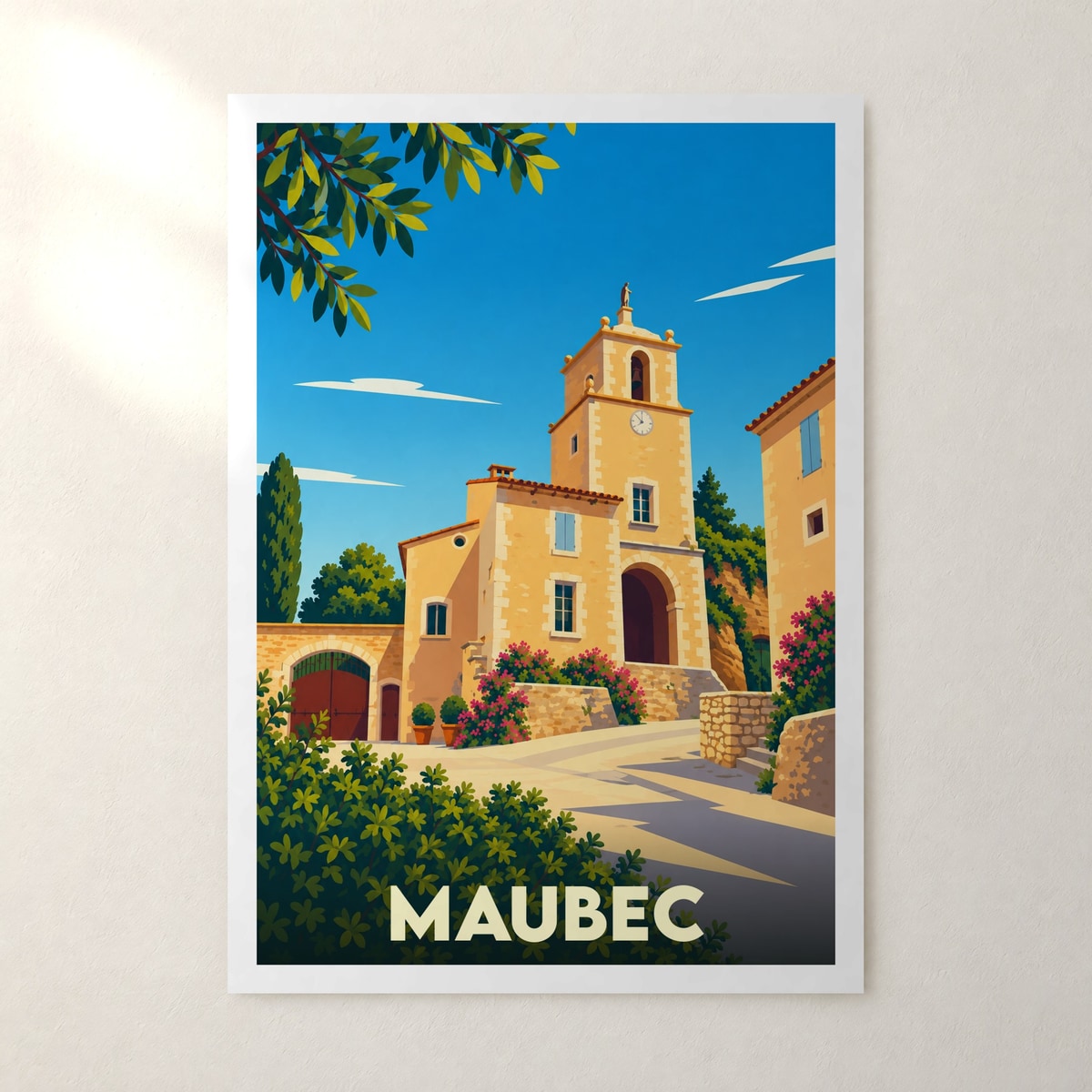 Affiche Maubec (Vaucluse) – sans cadre, accrochée au mur