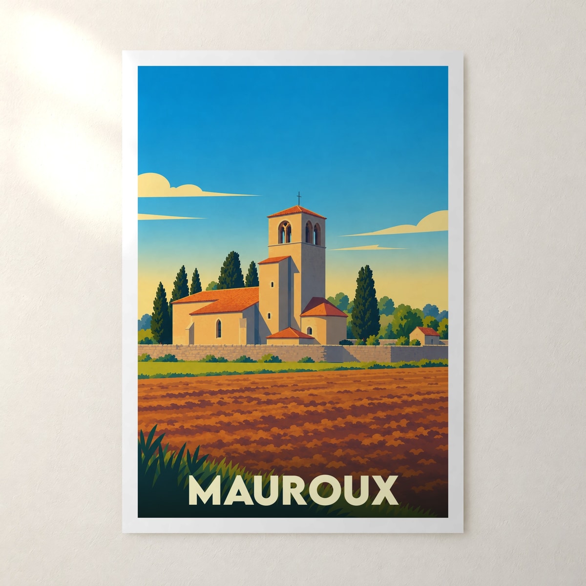 Affiche Mauroux (Lot) – sans cadre, accrochée au mur