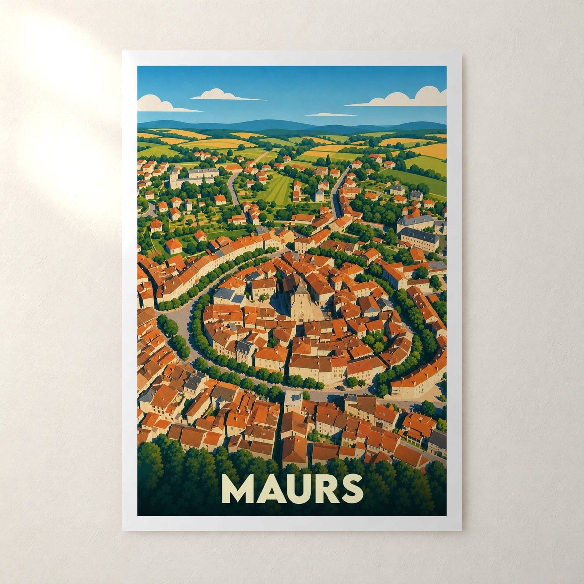 Affiche Maurs – sans cadre, accrochée au mur