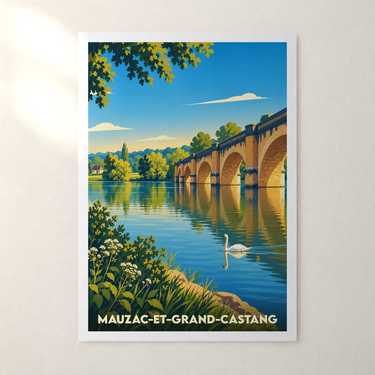 Affiche Mauzac-et-Grand-Castang – sans cadre, accrochée au mur