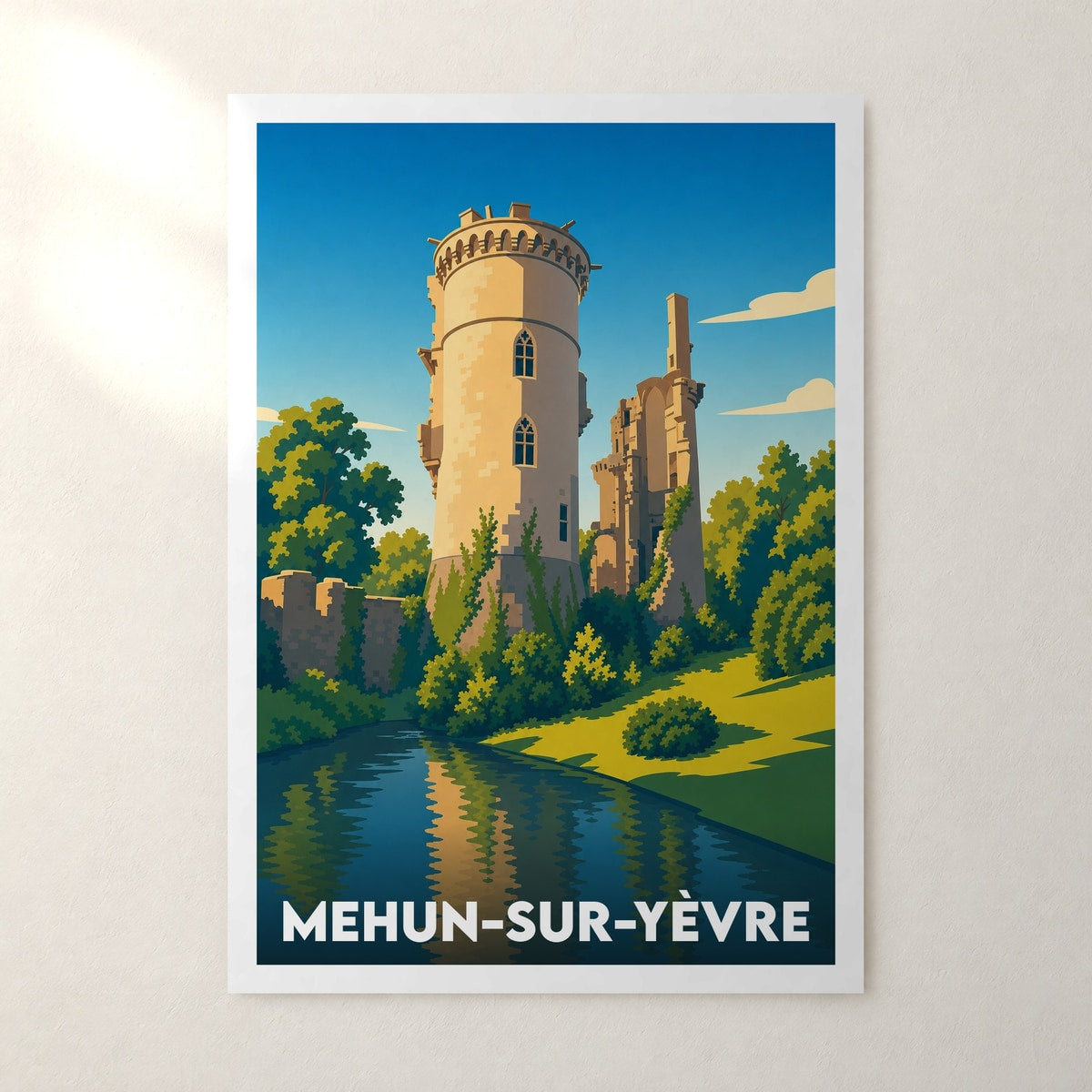Affiche Mehun-sur-Yèvre – sans cadre, accrochée au mur