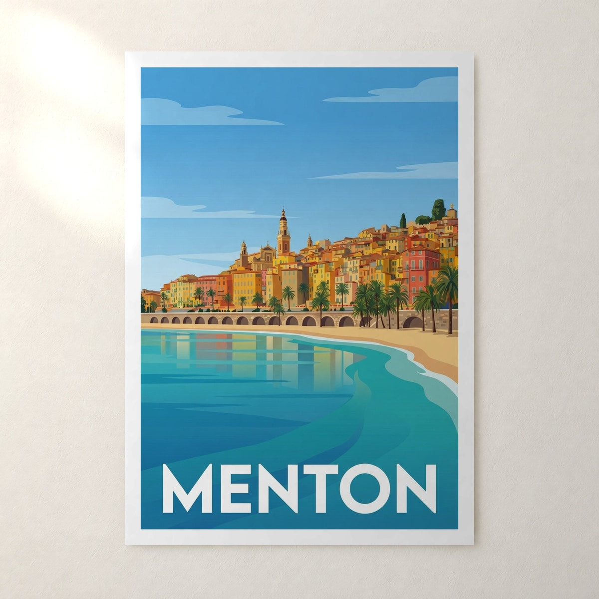 Affiche Menton – sans cadre, accrochée au mur