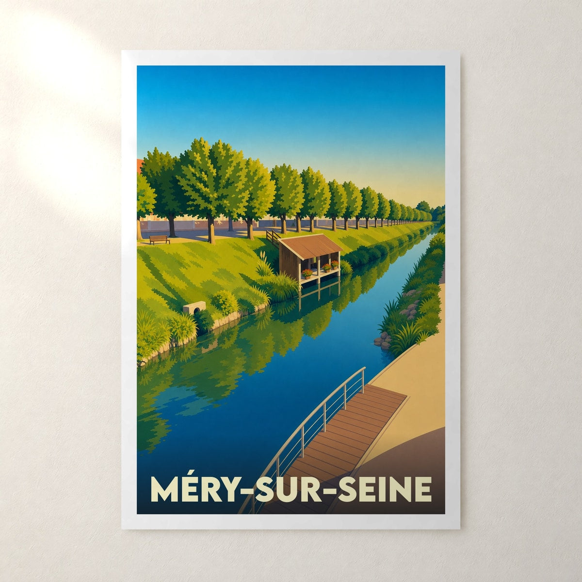 Affiche Méry-sur-Seine – sans cadre, accrochée au mur