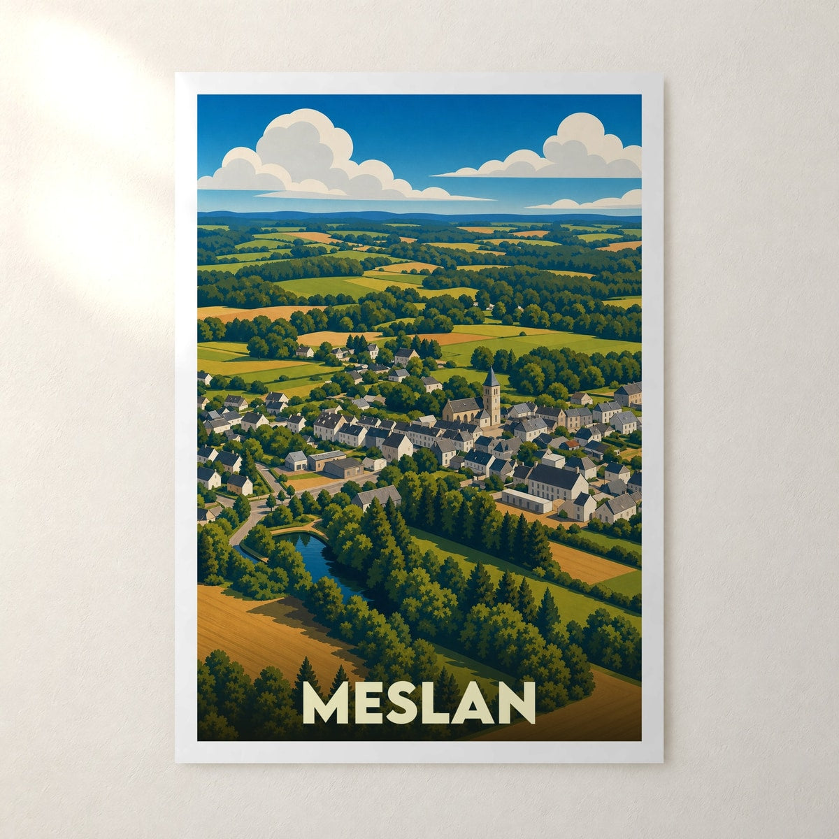 Affiche Meslan – sans cadre, accrochée au mur