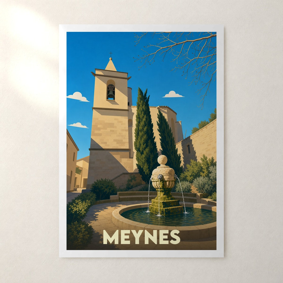 Affiche Meynes – sans cadre, accrochée au mur