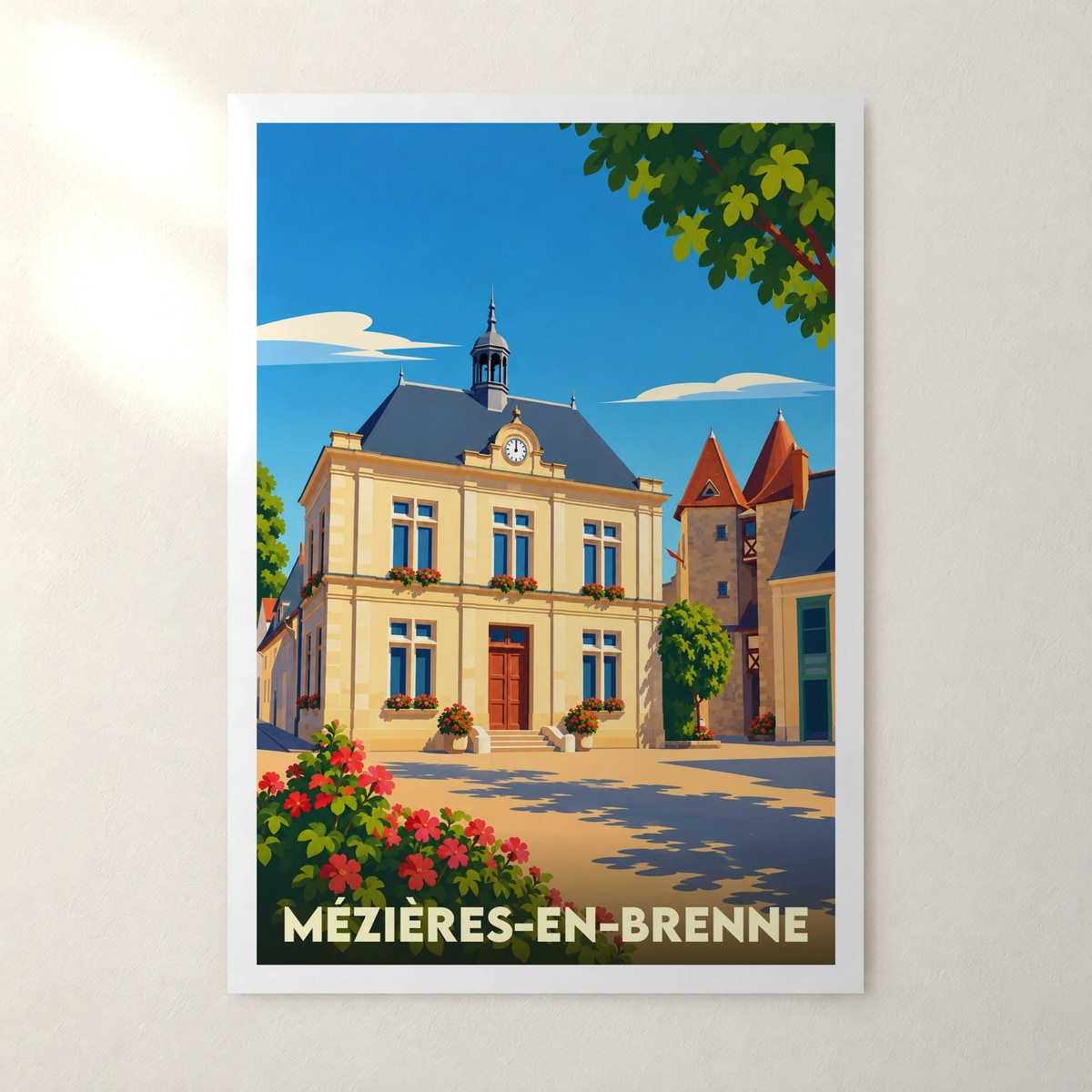 Affiche Mézières-en-Brenne – sans cadre, accrochée au mur