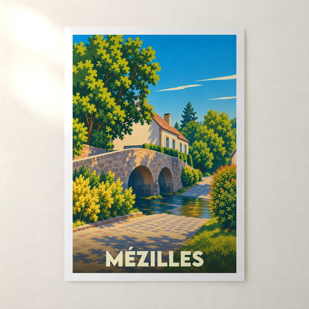 Affiche Mézilles – sans cadre, accrochée au mur