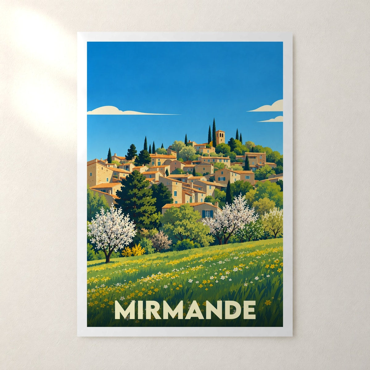 Affiche Mirmande – sans cadre, accrochée au mur