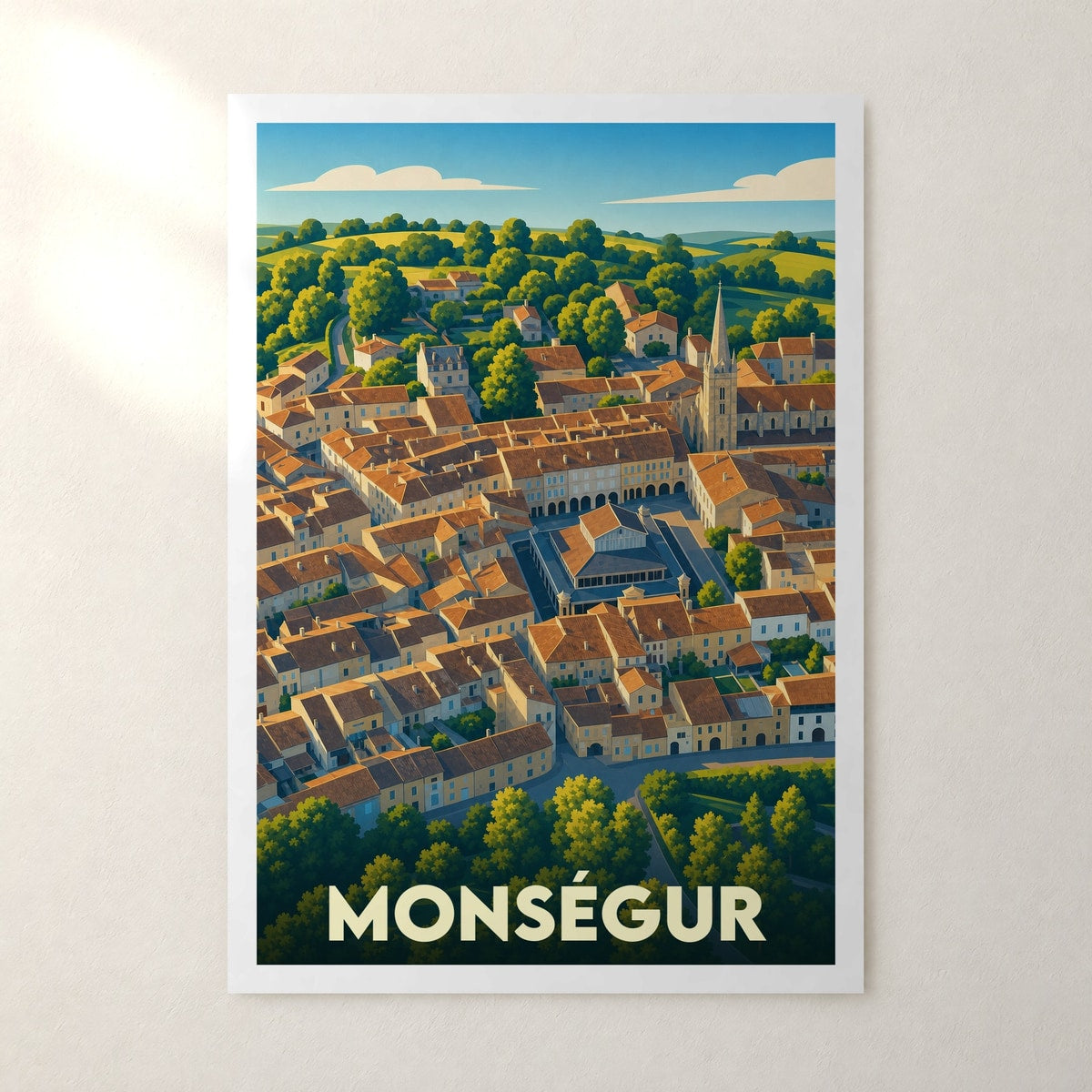 Affiche Monségur – sans cadre, accrochée au mur