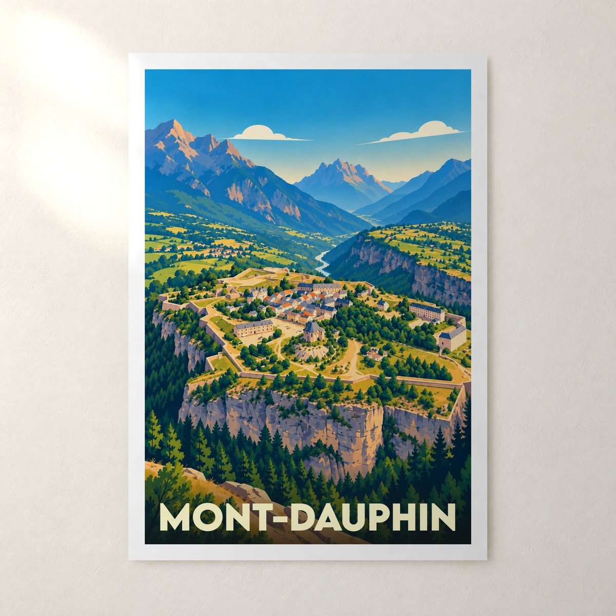 Affiche Mont-Dauphin (Hautes-Alpes) – sans cadre, accrochée au mur