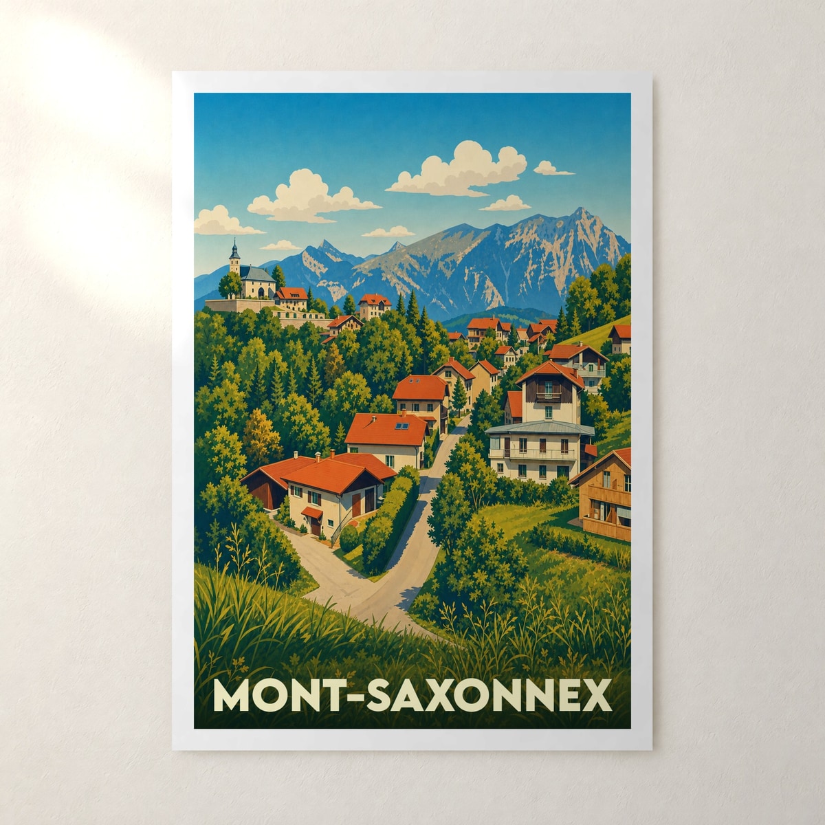 Affiche Mont-Saxonnex – sans cadre, accrochée au mur