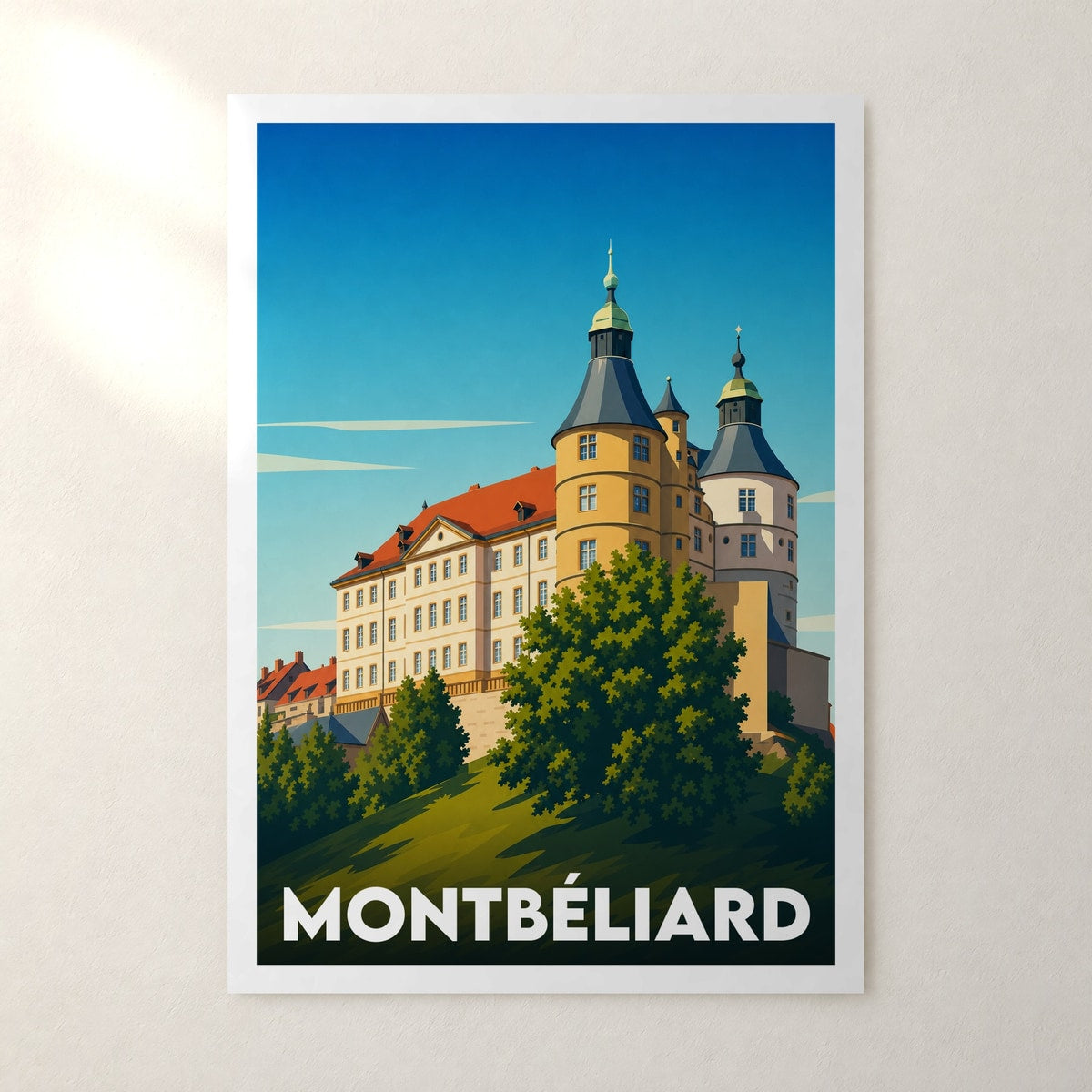 Affiche Montbéliard – sans cadre, accrochée au mur