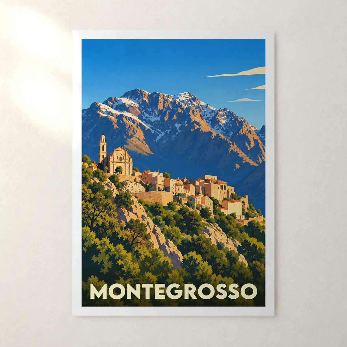 Affiche Montegrosso – sans cadre, accrochée au mur