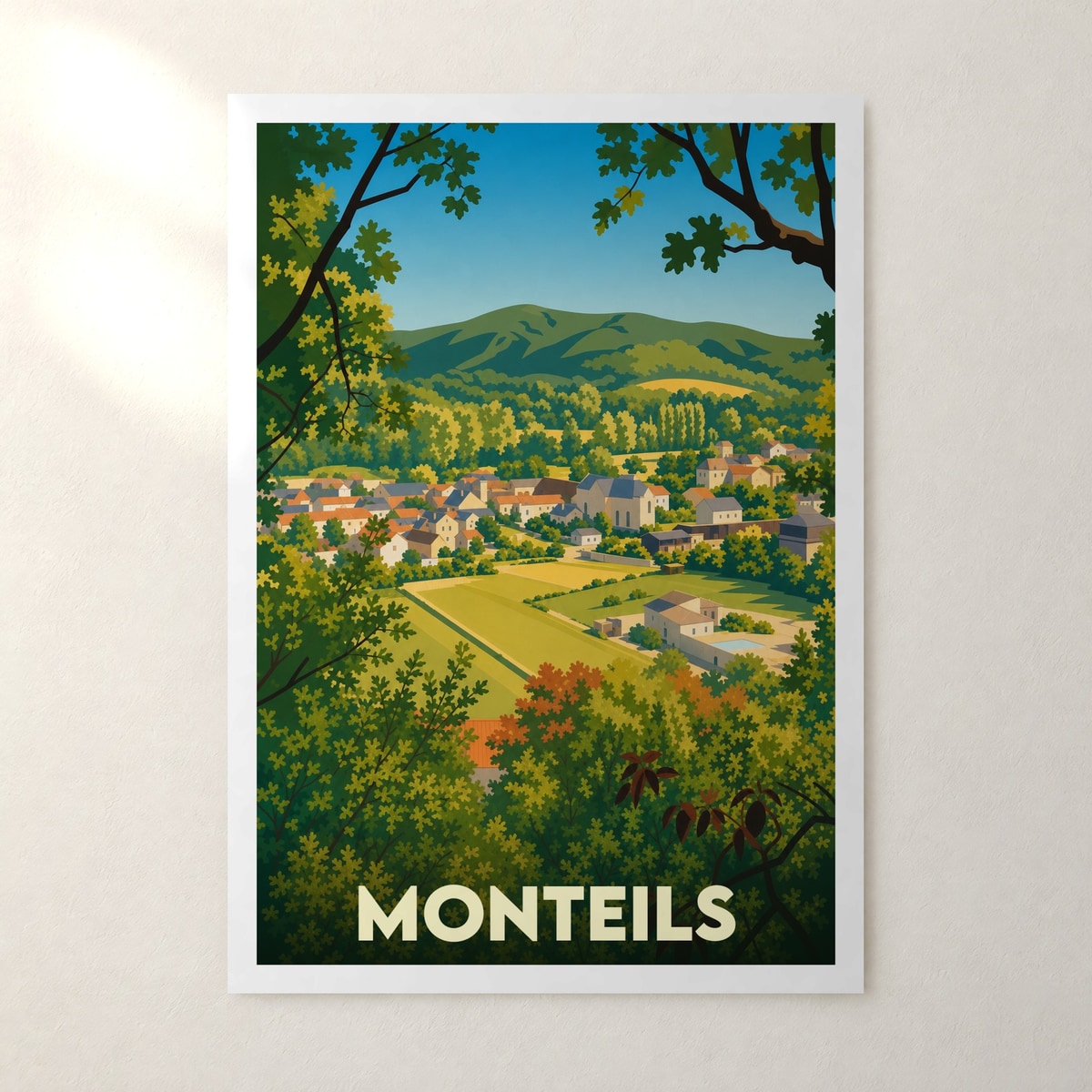 Affiche Monteils – sans cadre, accrochée au mur