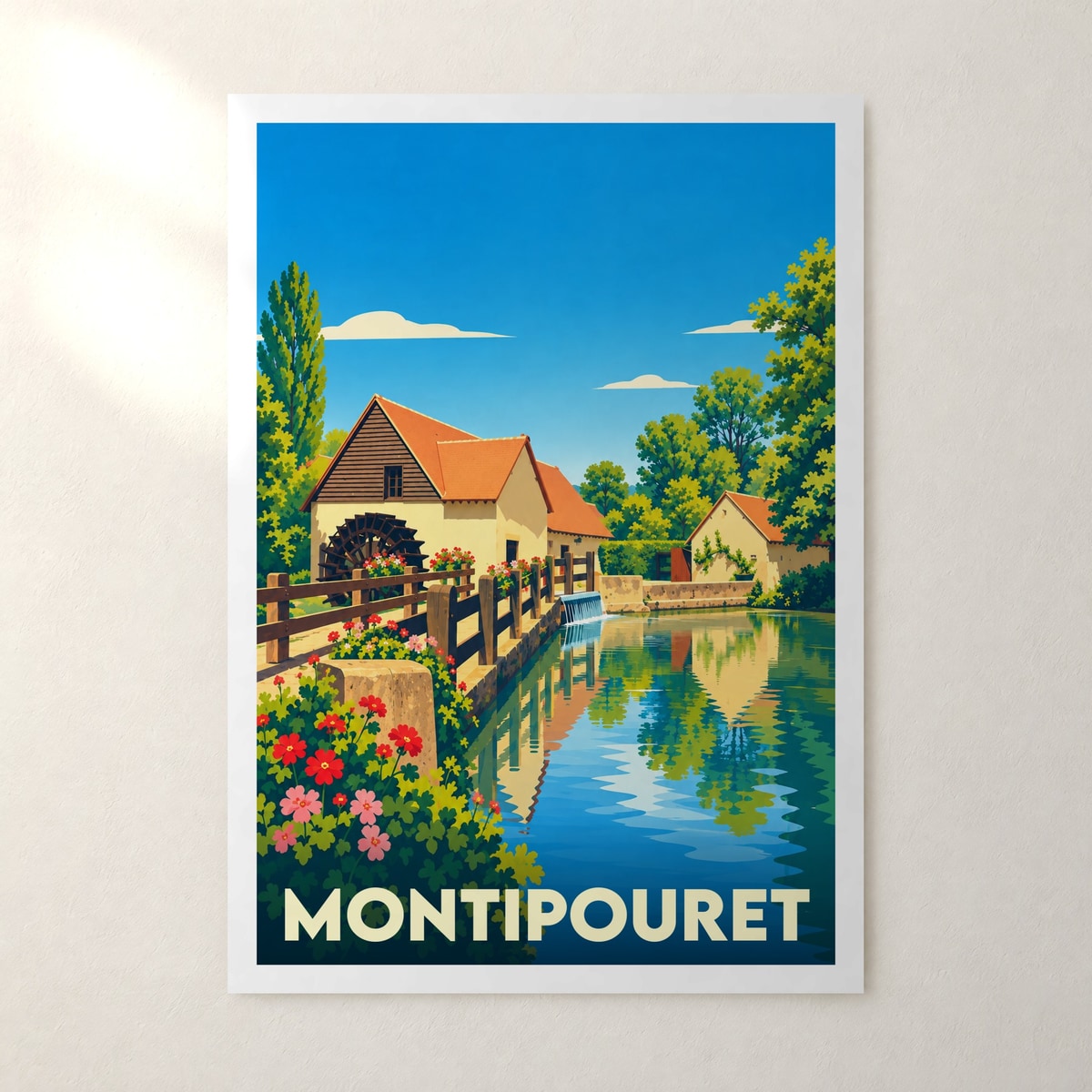 Affiche Montipouret – sans cadre, accrochée au mur