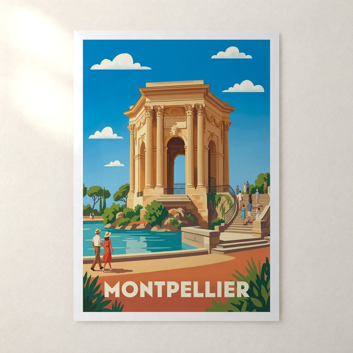 Affiche Montpellier – sans cadre, accrochée au mur