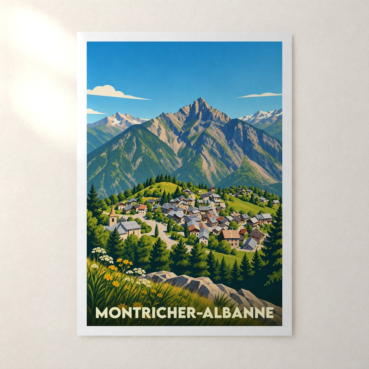 Affiche Montricher-Albanne – sans cadre, accrochée au mur