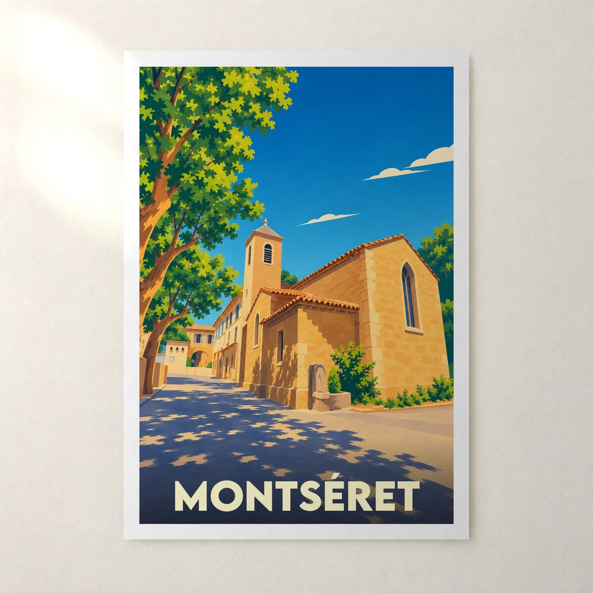 Affiche Montséret – sans cadre, accrochée au mur